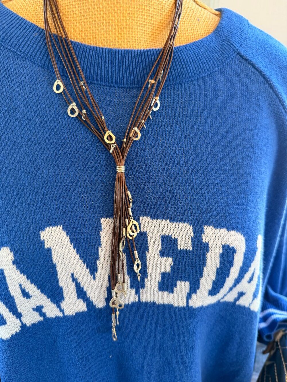 Silpada N2261 Take The Reins Necklace SterlingSilver Brown Cotton Cord 925 Ret